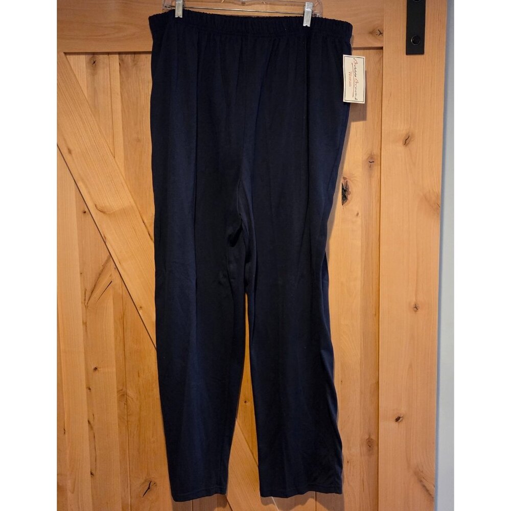 New! Womens Sz 22/24 Bobbie Brooks Elastic Waist Pull On Blue Knit Jersey Pants